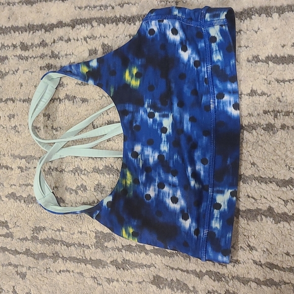Lululemon Energy Bra Windy Blooms Saphire Blue Multi / Sea Mist - Picture 7 of 8